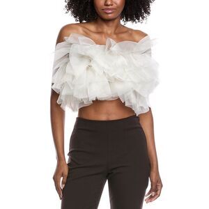 Lapointe Womens  Silk Bustier Top, White